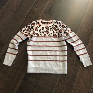 Dry Goods sweater with leopard